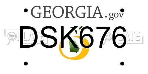 DSK676 Georgia License Plate