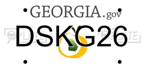 DSKG26 Georgia License Plate