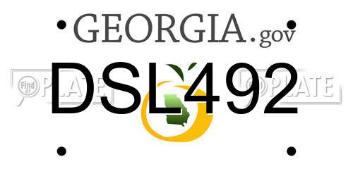 DSL492 Georgia License Plate