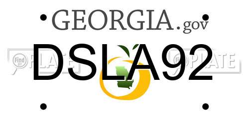 DSLA92 Georgia License Plate
