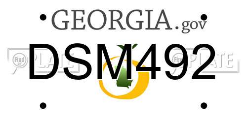 DSM492 Georgia License Plate