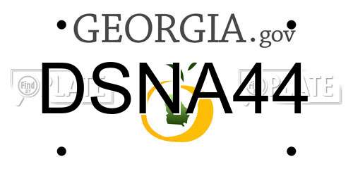 DSNA44 Georgia License Plate