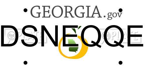 DSNEQQE Georgia License Plate