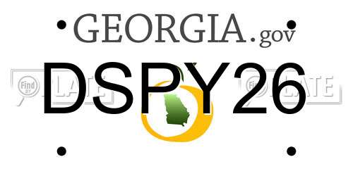 DSPY26 Georgia License Plate
