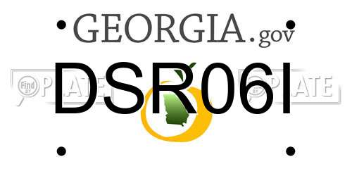 DSR06I Georgia License Plate