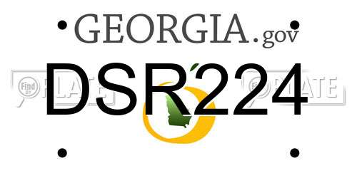 DSR224 Georgia License Plate