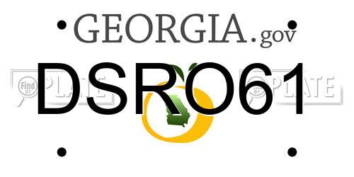 DSRO61 Georgia License Plate