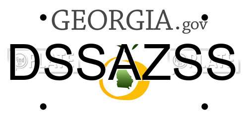 DSSAZSS Georgia License Plate