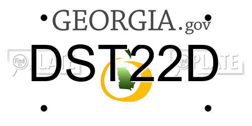 DST22D Georgia License Plate