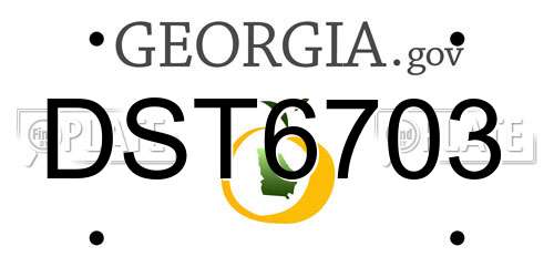 DST6703 Georgia License Plate