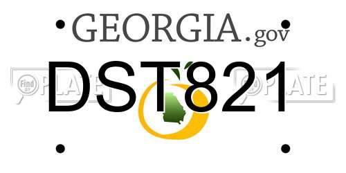 DST821 Georgia License Plate