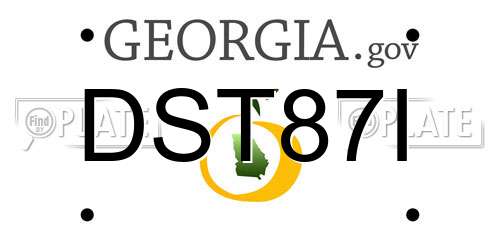 DST87I Georgia License Plate