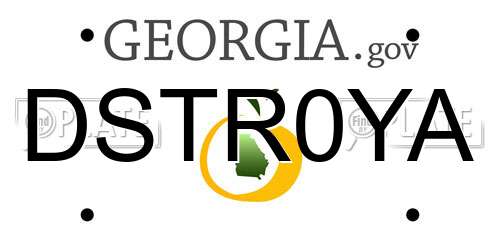 DSTR0YA Georgia License Plate