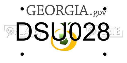 DSU028 Georgia License Plate