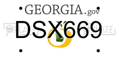 DSX669 Georgia License Plate
