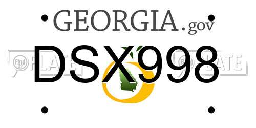 DSX998 Georgia License Plate