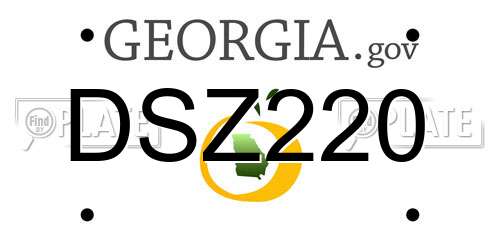 DSZ220 Georgia License Plate