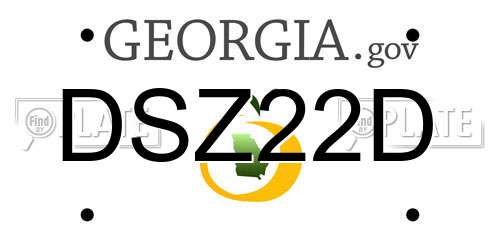 DSZ22D Georgia License Plate