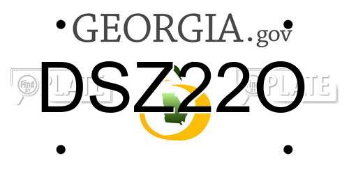 DSZ22O Georgia License Plate