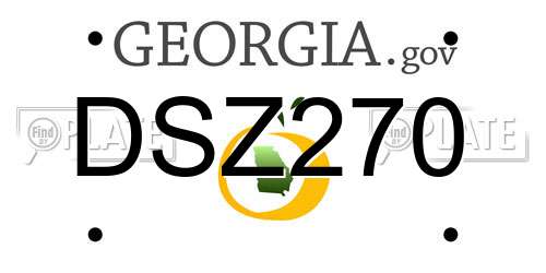DSZ270 Georgia License Plate