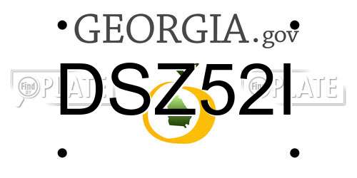 DSZ52I Georgia License Plate
