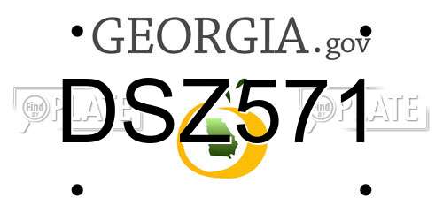 DSZ571 Georgia License Plate