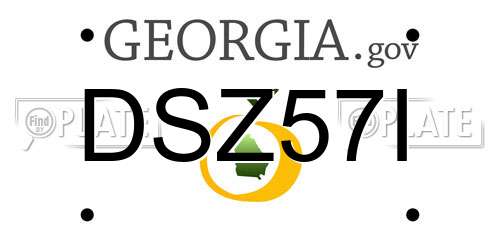DSZ57I Georgia License Plate