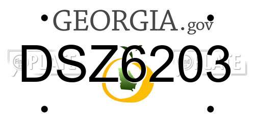 DSZ6203 Georgia License Plate