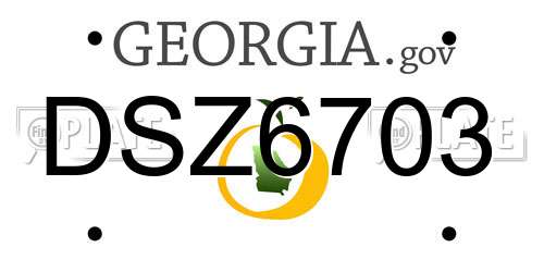 DSZ6703 Georgia License Plate