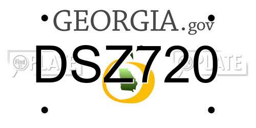 DSZ720 Georgia License Plate