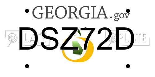 DSZ72D Georgia License Plate