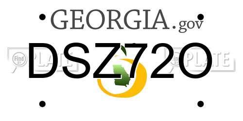 DSZ72O Georgia License Plate