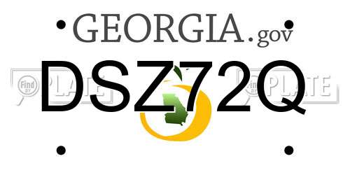 DSZ72Q Georgia License Plate
