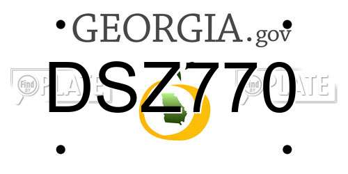DSZ770 Georgia License Plate