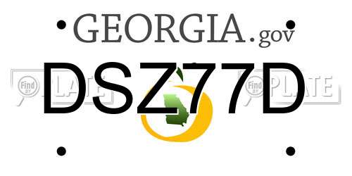 DSZ77D Georgia License Plate