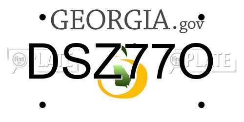 DSZ77O Georgia License Plate