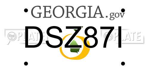 DSZ87I Georgia License Plate