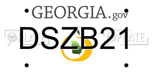 DSZB21 Georgia License Plate