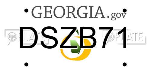 DSZB71 Georgia License Plate