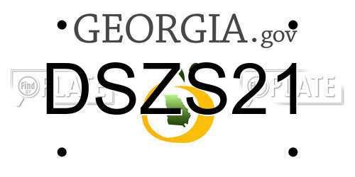 DSZS21 Georgia License Plate