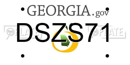 DSZS71 Georgia License Plate