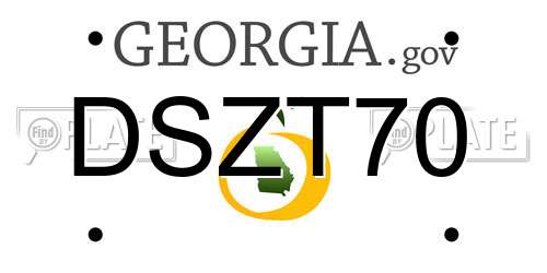 DSZT70 Georgia License Plate