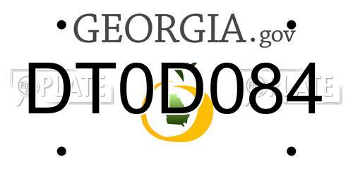DT0D084 Georgia License Plate