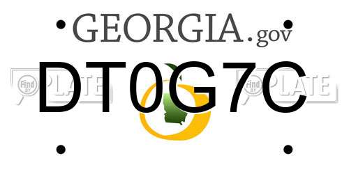 DT0G7C Georgia License Plate
