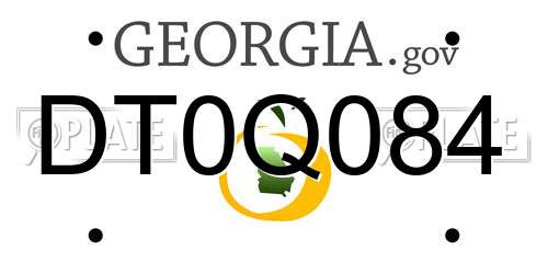 DT0Q084 Georgia License Plate