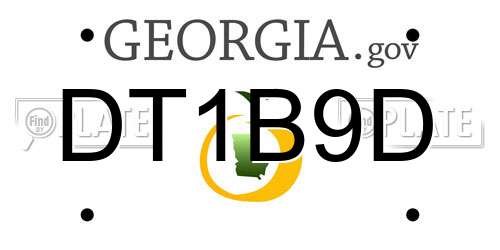 DT1B9D Georgia License Plate