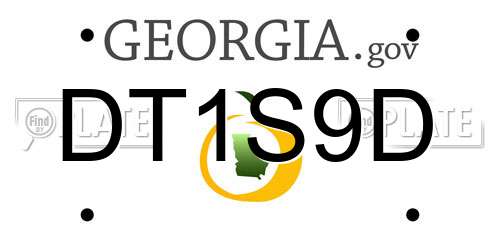 DT1S9D Georgia License Plate