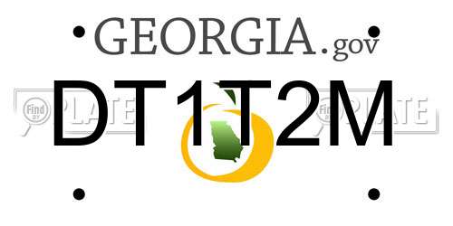 DT1T2M Georgia License Plate