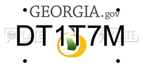 DT1T7M Georgia License Plate