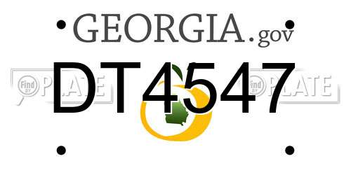DT4547 Georgia License Plate